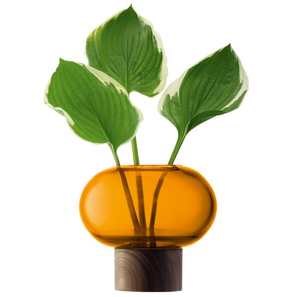 Ваза oblate, 13,5 см, янтарь/орех LSA International