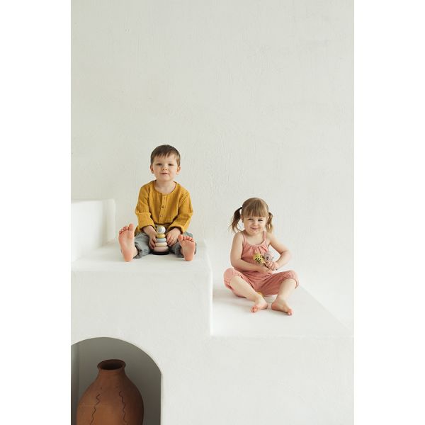 Топ из хлопкового муслина цвета пыльной розы из коллекции essential 12-18m