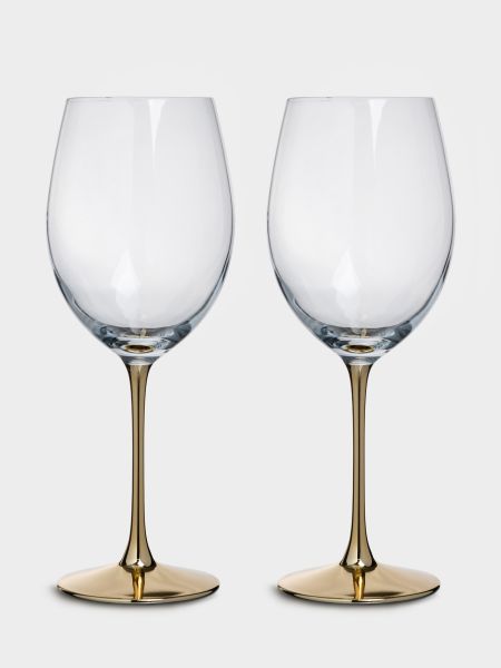 Бокал для красного вина 540 мл, 2 шт, стекло, золотистая ножка, Ravello ANNA LAFARG