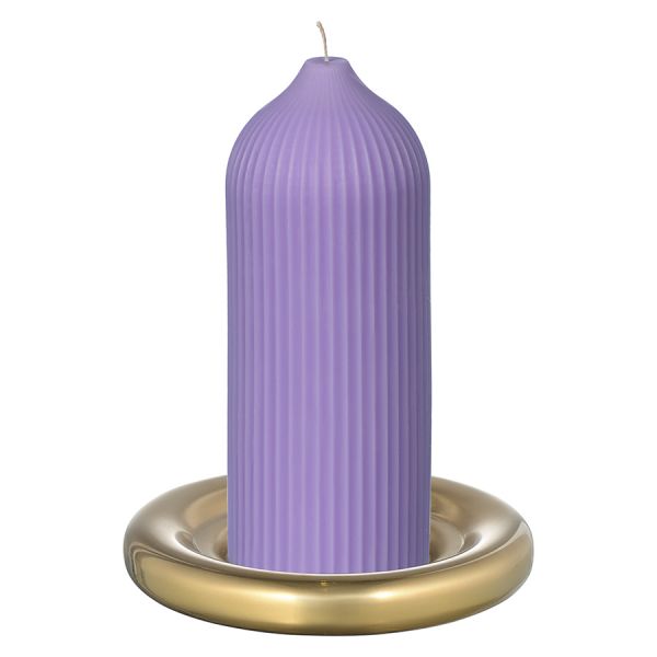 Свеча декоративная цвета лаванды из коллекции edge, 16,5см Tkano