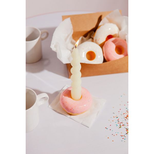 Подсвечник fast food, donut, D7 см, розовый Doiy
