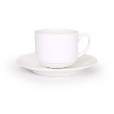 Чайная пара банкетная 250 мл, белый костяной фарфор, АККУ