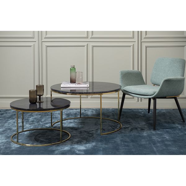 Набор столиков журнальных hans 60 см и 80 см черный мрамор