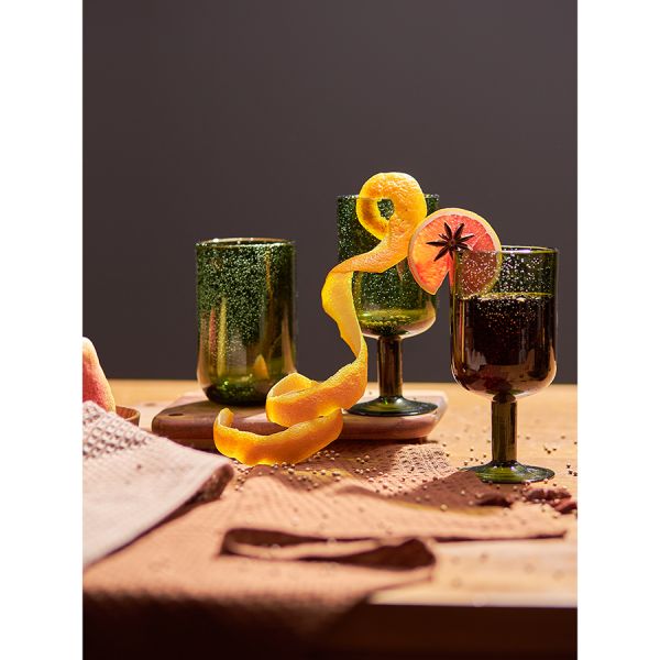 Набор бокалов для вина flowi, 410 мл, темно-зеленые, 2 шт Liberty Jones