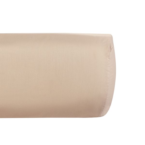 Простыня на резинке из премиального сатина бежевого цвета из коллекции essential,  180х200х30 см Tkano