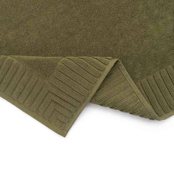 Коврик для ванной с фактурным бортиком оливкового цвета из коллекции essential, 50х80 см Tkano