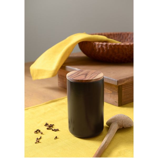 Банка для хранения керамическая smart solutions 750 мл черная