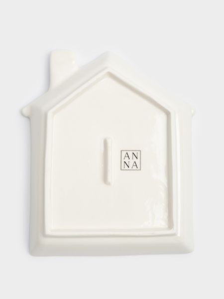 Блюдо 20x16x3 cм, фарфор, бело-золотистое, Дом, Townlet ANNA LAFARG
