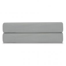 Простыня на резинке из сатина светло-серого цвета из коллекции essential 200х200 см