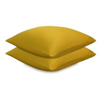 Набор наволочек из премиального сатина горчичного цвета из коллекции essential, 70х70 см Tkano