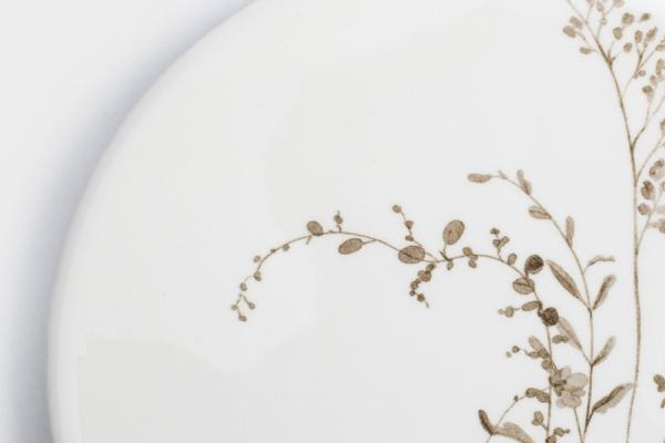 Подставка под кружку 11 см, круглая, керамика/пробка, белая, Осенние цветы, Florance ANNA LAFARG