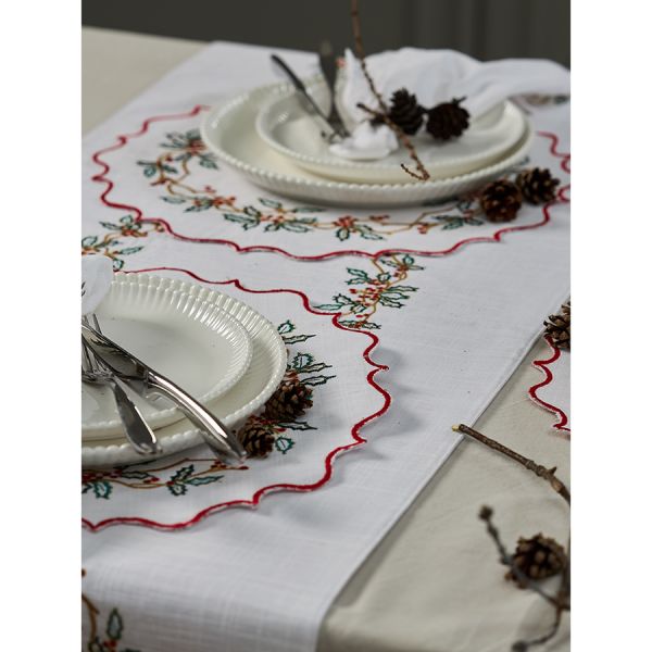Набор из двух салфеток под приборы festive wreath из коллекции new year essential, D38 см Tkano