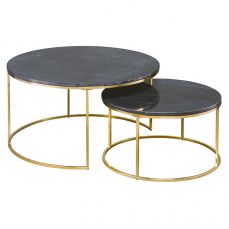 Набор столиков журнальных hans 60 см и 80 см черный мрамор