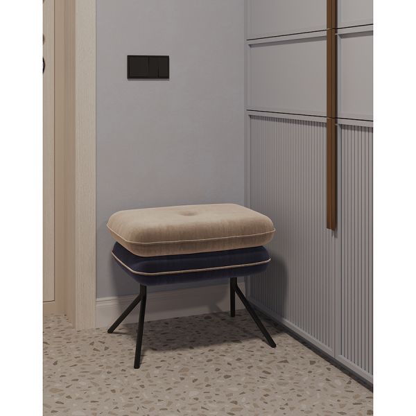 Пуф pea, велюр, бежевый/темно-синий Bergenson Bjorn