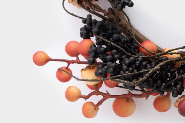 Венок декоративный 13/28 см, пенопласт/бумага, Ягоды, Bright pumpkin ANNA LAFARG
