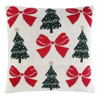 Подушка вязаная с новогодним рисунком christmas bows из коллекции new year essential, 45x45 см Tkano