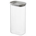 Банка для хранения прямоугольная vacuum glass, 1,75 л, светло-серая Smart Solutions