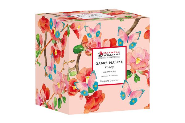 Кружка с подставкой Камелии на розовом 0,4 л Maxwell & Williams