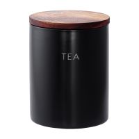 Банка керамическая для хранения чая 650 мл, черная Smart Solutions