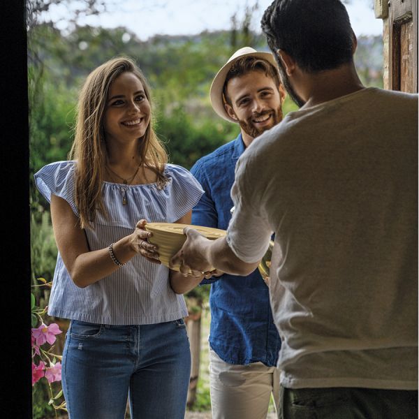 Миска с крышкой tierra, D18 см, желтая Guzzini