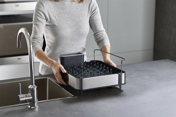 Сушилка для посуды раздвижная extend steel серая