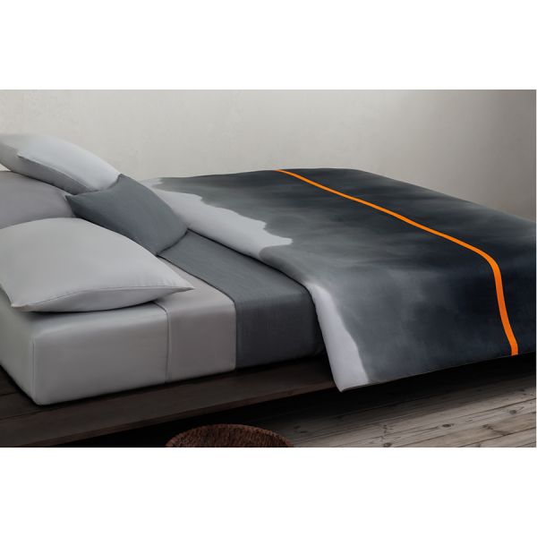 Комплект постельного белья из умягченного сатина из коллекции slow motion, orange, 200х220 см Tkano