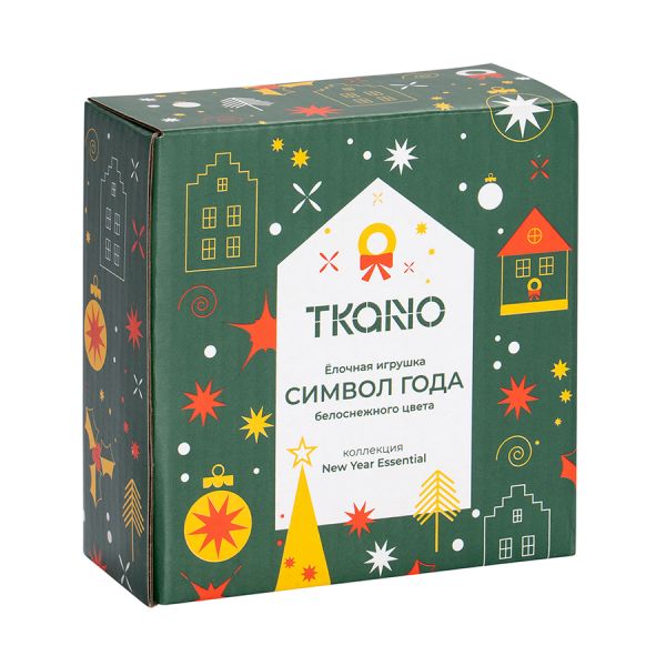 Ёлочная игрушка Символ года белоснежного цвета из коллекции new year essential Tkano