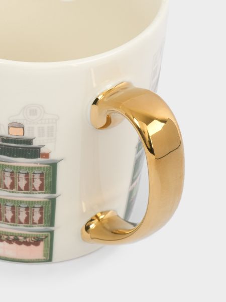 Кружка 500 мл, фарфор, бело-золотистая, Дома, Town ANNA LAFARG
