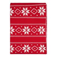 Плед из хлопка с новогодним рисунком frostwork из коллекции new year essential, 130x180 см Tkano