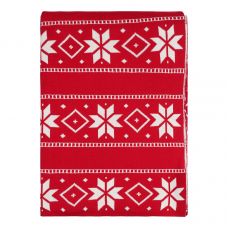 Плед из хлопка с новогодним рисунком frostwork из коллекции new year essential, 130x180 см Tkano