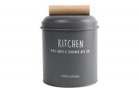 Банка для сыпучих продуктов 1 л, металл/дерево, графитовая, Local ANNA LAFARG