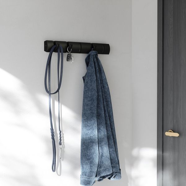 Вешалка настенная flip 50.8 см, 5 крючков, черная, Umbra, 318850-040
