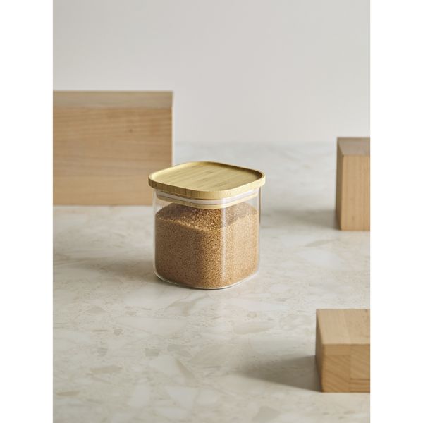 Банка для хранения квадратная glass bamboo 800 мл Smart Solutions