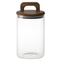 Банка для хранения стеклянная с крышкой из акации hanle 1,1 л Liberty Jones