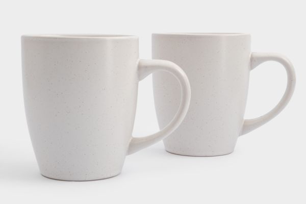 Кружка 370 мл, 2 шт, керамика, белая, в крапинку, Scanno ANNA LAFARG
