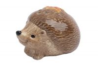 Емкость для соли или перца 5 см, керамика, коричневая, Еж с листом, Autumn forest ANNA LAFARG