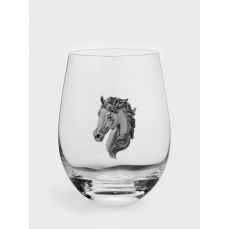 Стакан для виски, 12 см, 500 мл, стекло/металл, серебристый, Голова коня, Horse ANNA LAFARG
