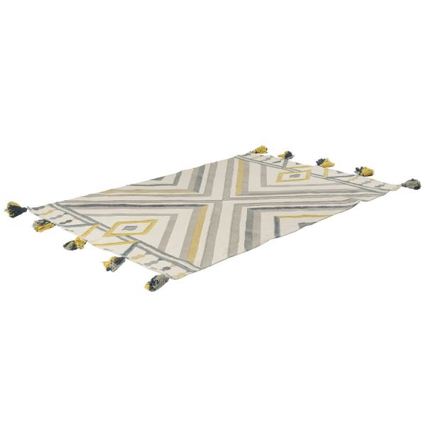 Ковер из хлопка с контрастным узором и кисточками из коллекции ethnic 120х180 см