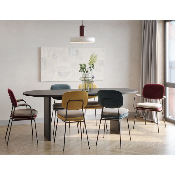 Стул с подлокотниками pea, велюр, бордовый/бежевый Bergenson Bjorn