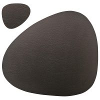 Подстановочная салфетка фигурная из натуральной кожи, коричневый 37x44 см + подстаканник VERO