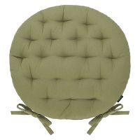 Подушка на стул круглая из хлопка оливкового цвета из коллекции essential, 40 см Tkano