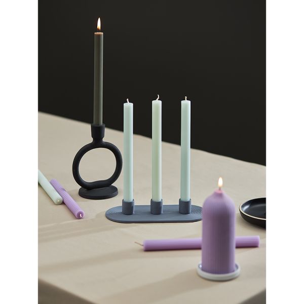 Набор из двух свечей мятного цвета из коллекции edge, 24,5 см Tkano