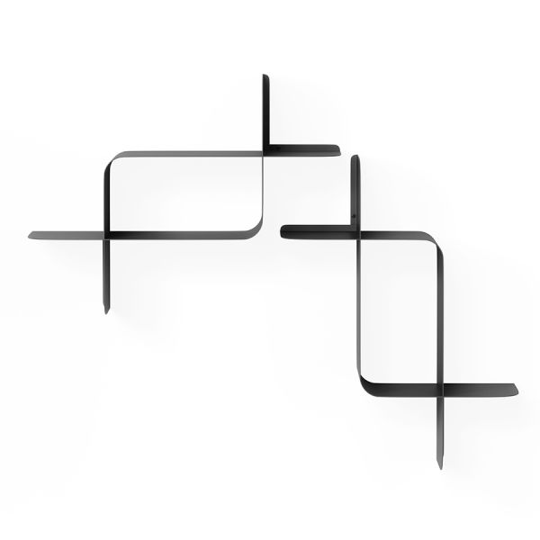 Набор металлических настенных полок montage, 2 шт, черные Umbra
