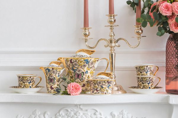 Чайный сервиз Бабочки на 6 персон, 21 предмет Royal Crown