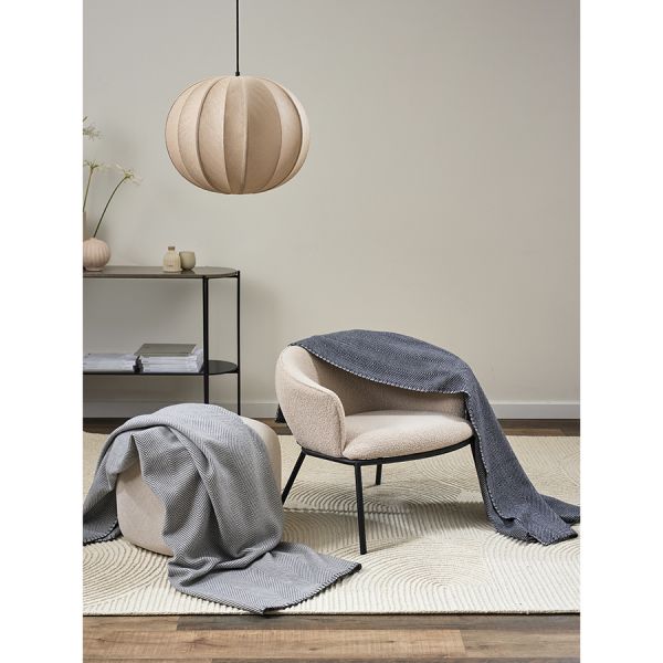 Плед из шерсти мериноса серого цвета из коллекции essential, 130х180 см Tkano