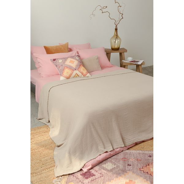 Чехол на подушку из хлопкого бархата с этническим орнаментом цвета лаванды из коллекции Ethnic 45х45 см