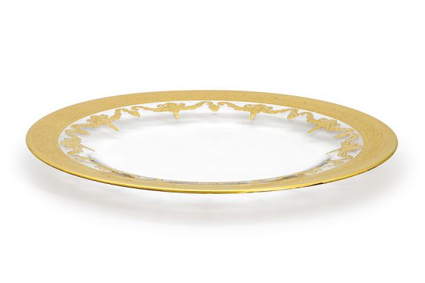 Тарелка обеденная 26 см, 4 шт, стекло, золотистая, Versailles Same