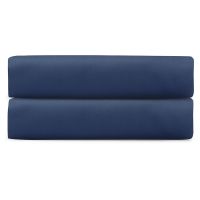 Простыня на резинке из премиального сатина темно-синего цвета из коллекции essential, 180х200х30 см Tkano