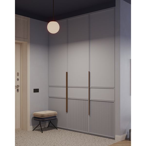 Пуф pea, велюр, бежевый/темно-синий Bergenson Bjorn