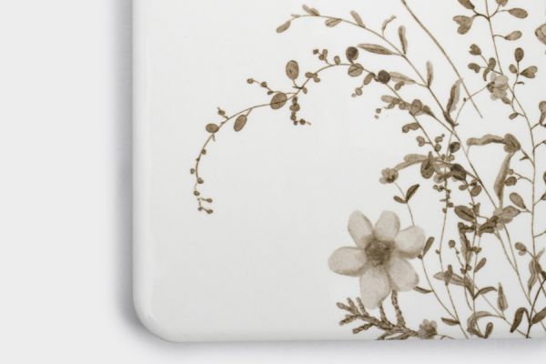 Подставка под горячее 24х17 см, керамика/пробка, белая, Осенние цветы, Florance ANNA LAFARG